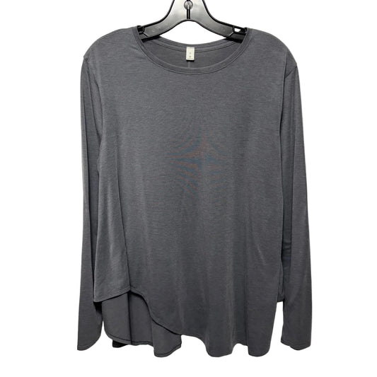 Asymmetrical Hem Athletic Top Long Sleeve Crewneck By Lululemon In Grey, Size: 8