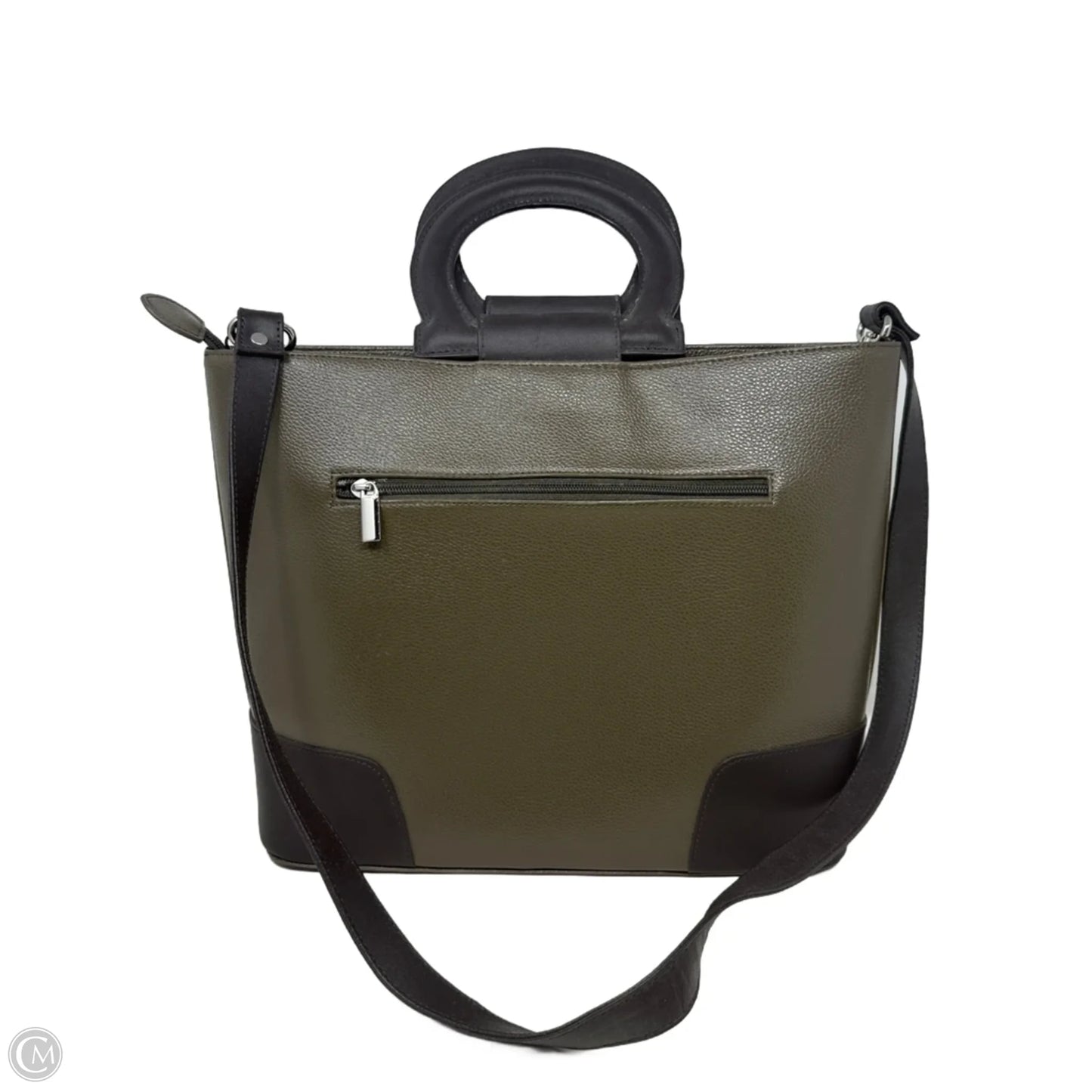 Circle Handle Leather Tote By Cleo & Patek Paris, Size: Medium