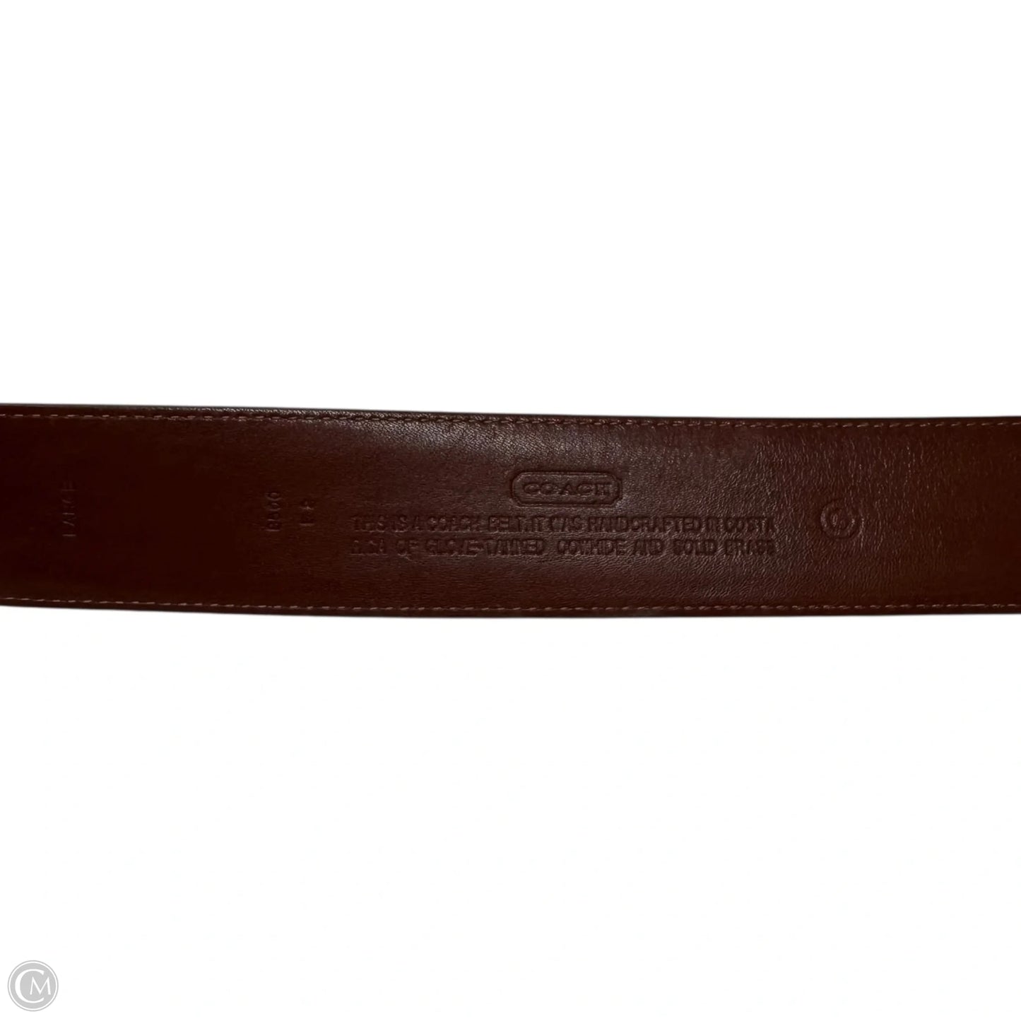 Belt Leather By Coach, Size: Large