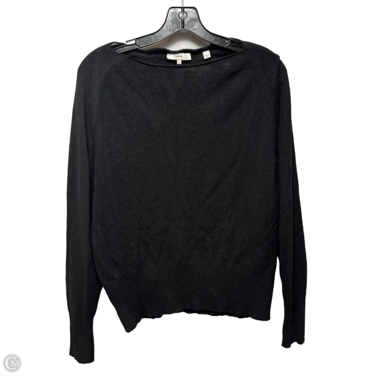 Wool & Cashmere Blend Bateau Neck Pullover Sweater By Vince In Black, Size: S
