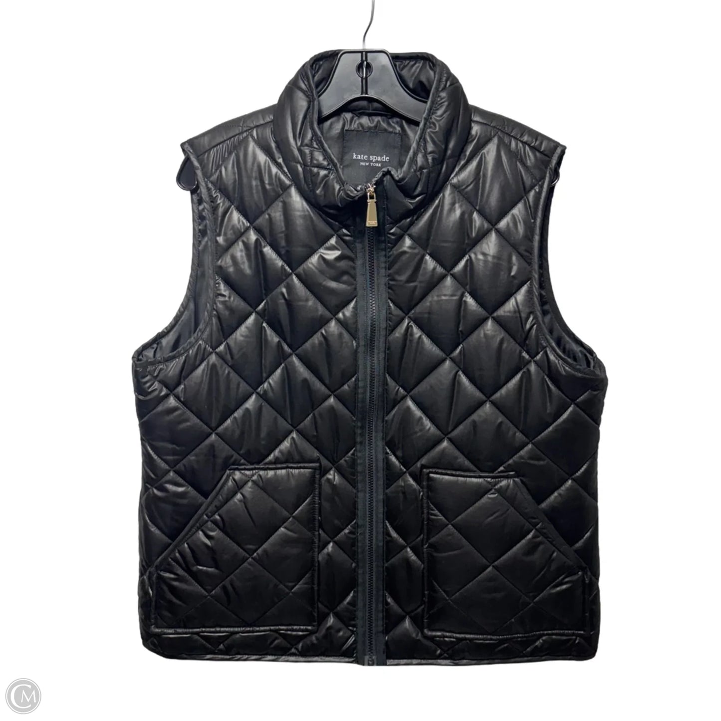 Quilted Vest Designer By Kate Spade In Black, Size: XL