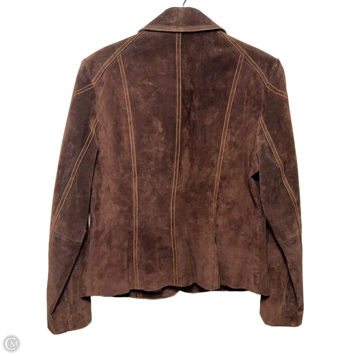 Vintage Jacket Leather By Reed In Brown, Size: M