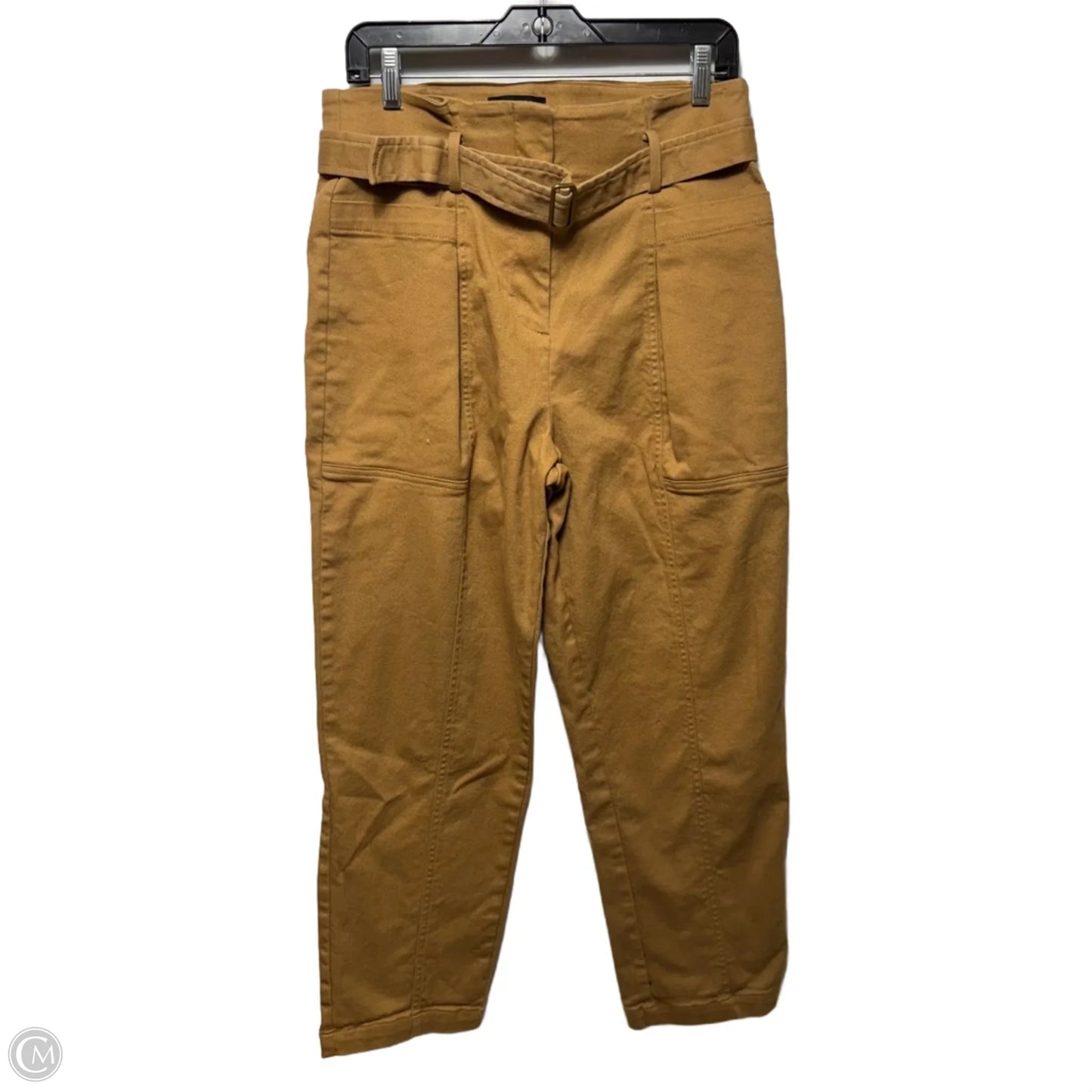 High Rise Tapered Belted Pants Cropped By Banana Republic In Brown, Size: 10