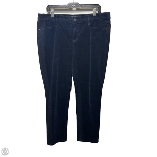 High Waist Straight Leg Pants Corduroy By Talbots In Navy, Size: 16p