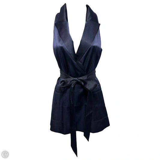 Tailored Satin Longline Vest By Ted Baker In Navy, Size: S