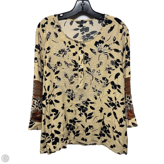 Wild Side Top Long Sleeve By John Mark In Multi-colored, Size: PXL