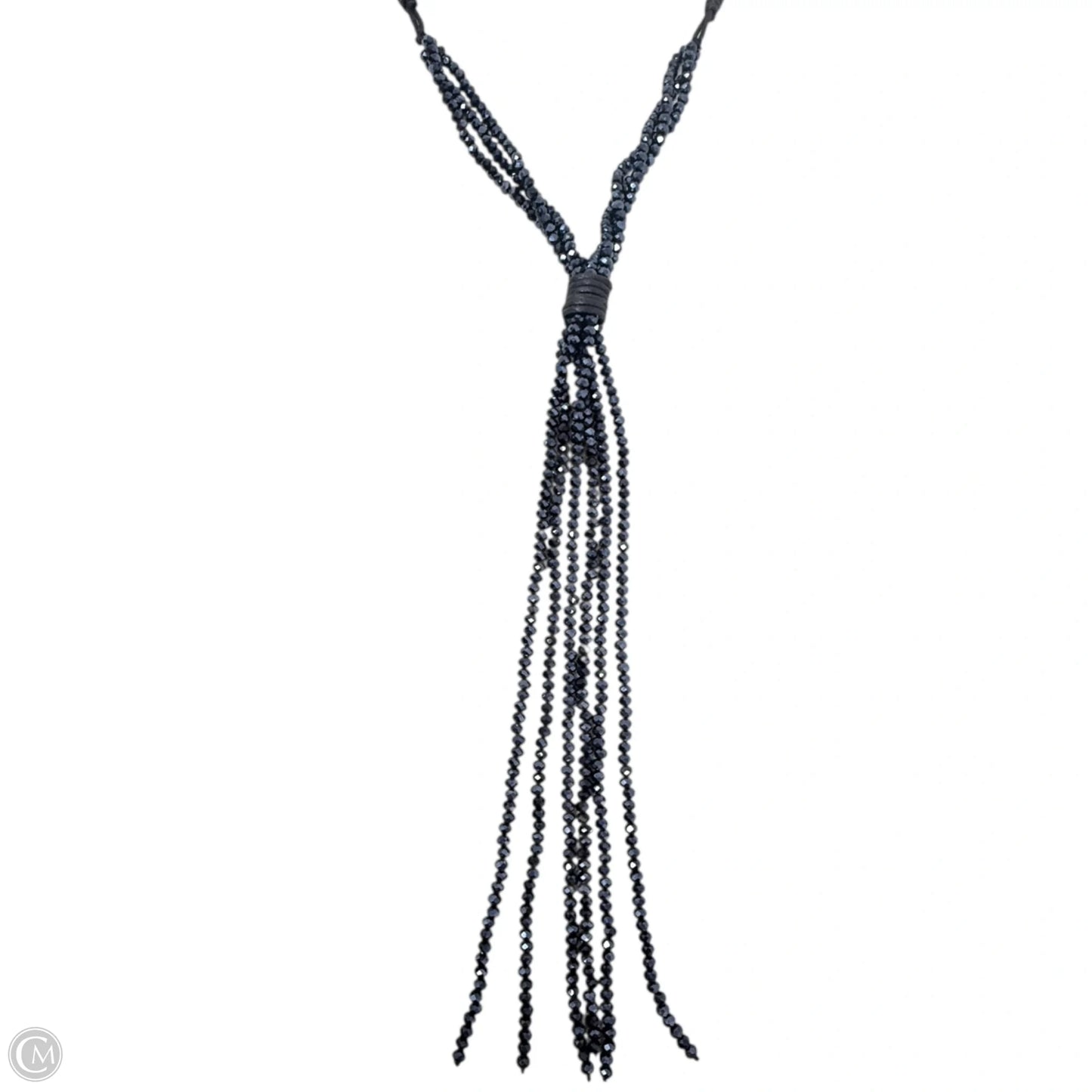 Crystal Tassel & Leather Lariat & Y-drop Necklace