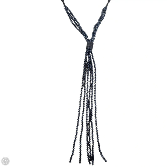 Crystal Tassel & Leather Lariat & Y-drop Necklace