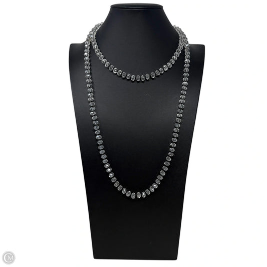 Long Clear Crystal Beaded Necklace