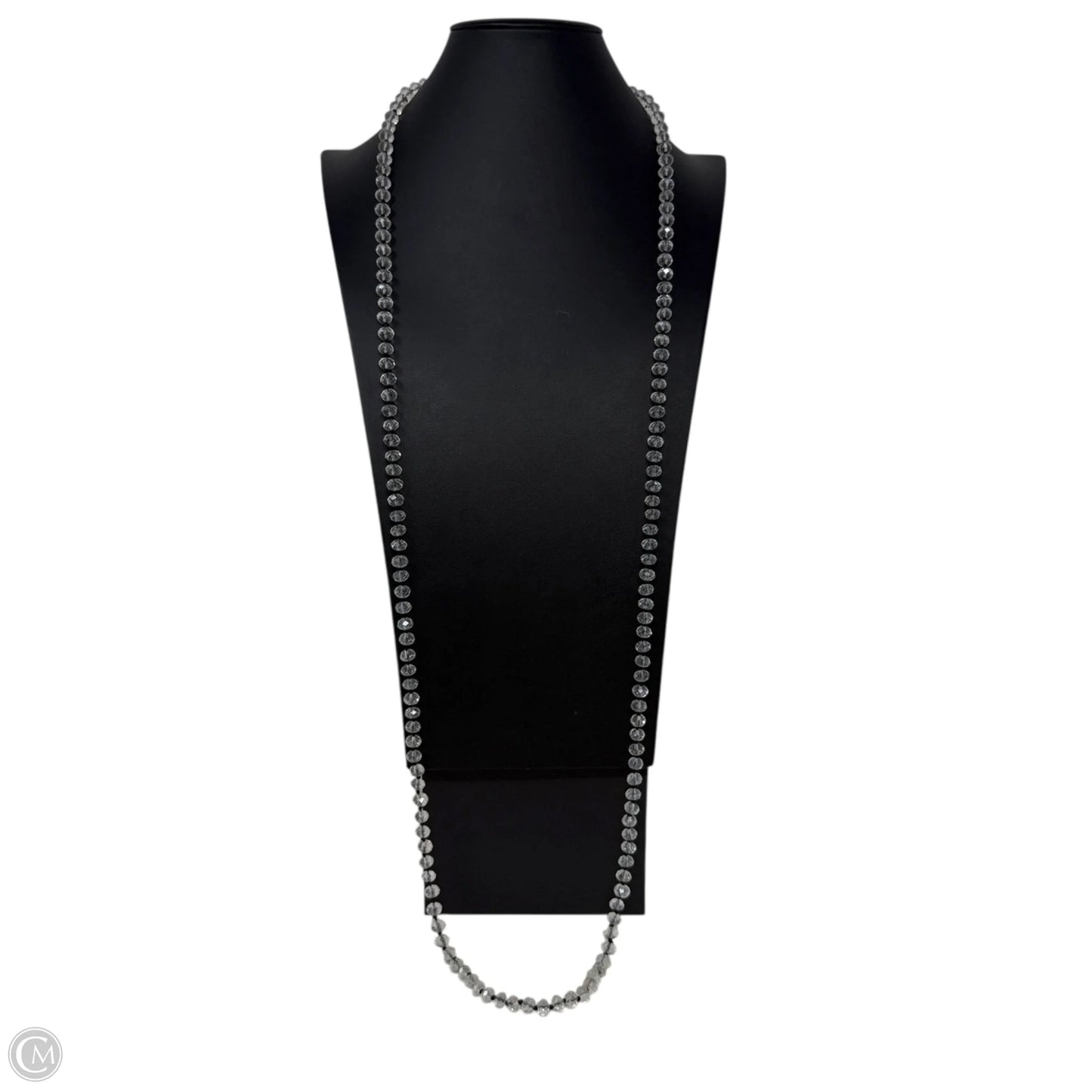 Long Clear Crystal Beaded Necklace