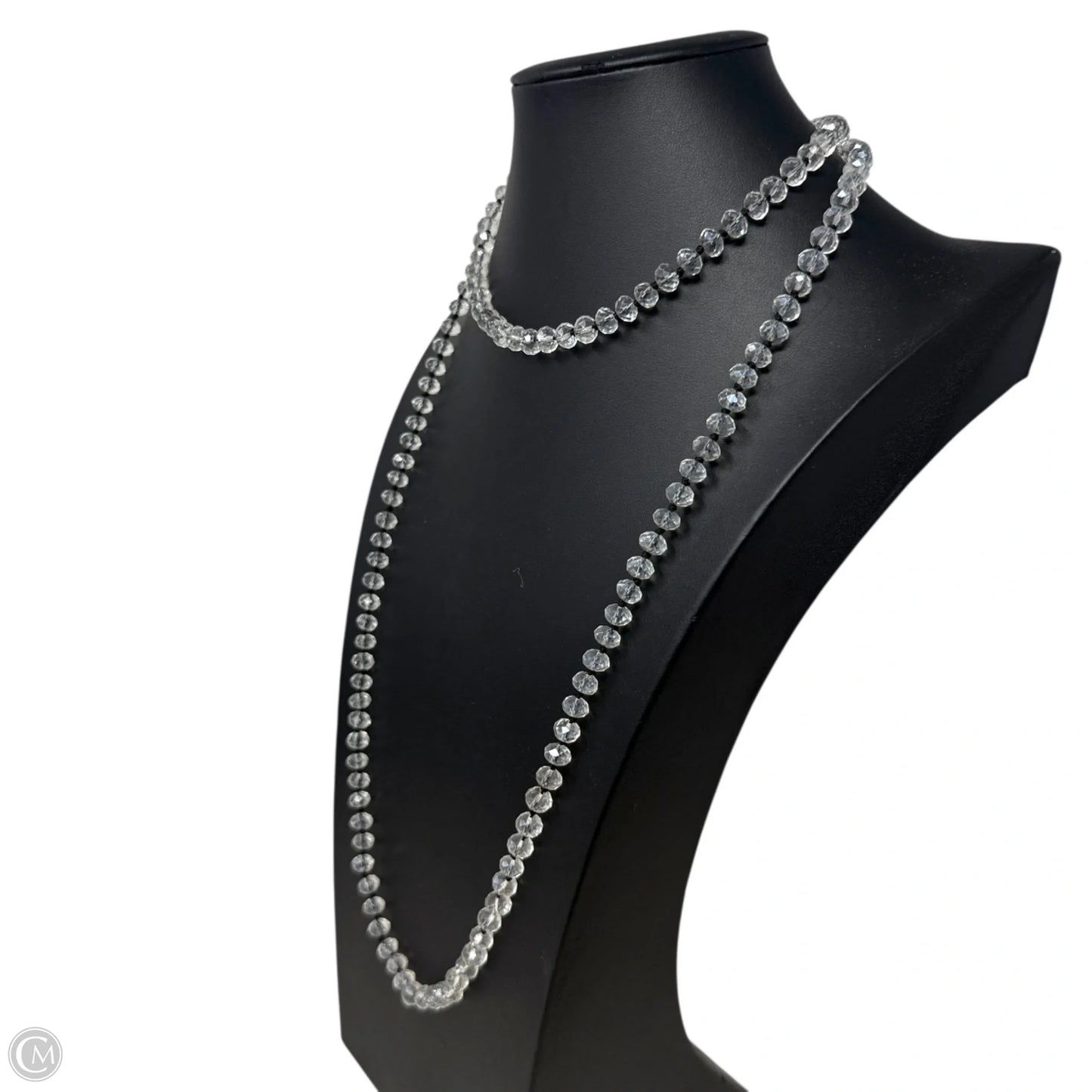 Long Clear Crystal Beaded Necklace