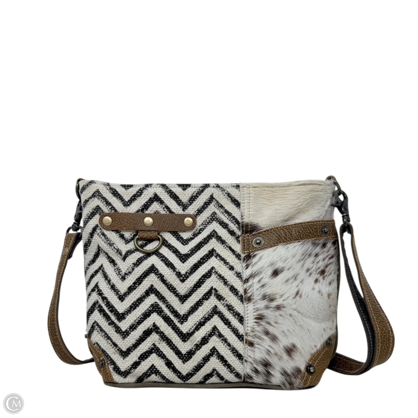 Handbag Leather By Myra, Size: Medium