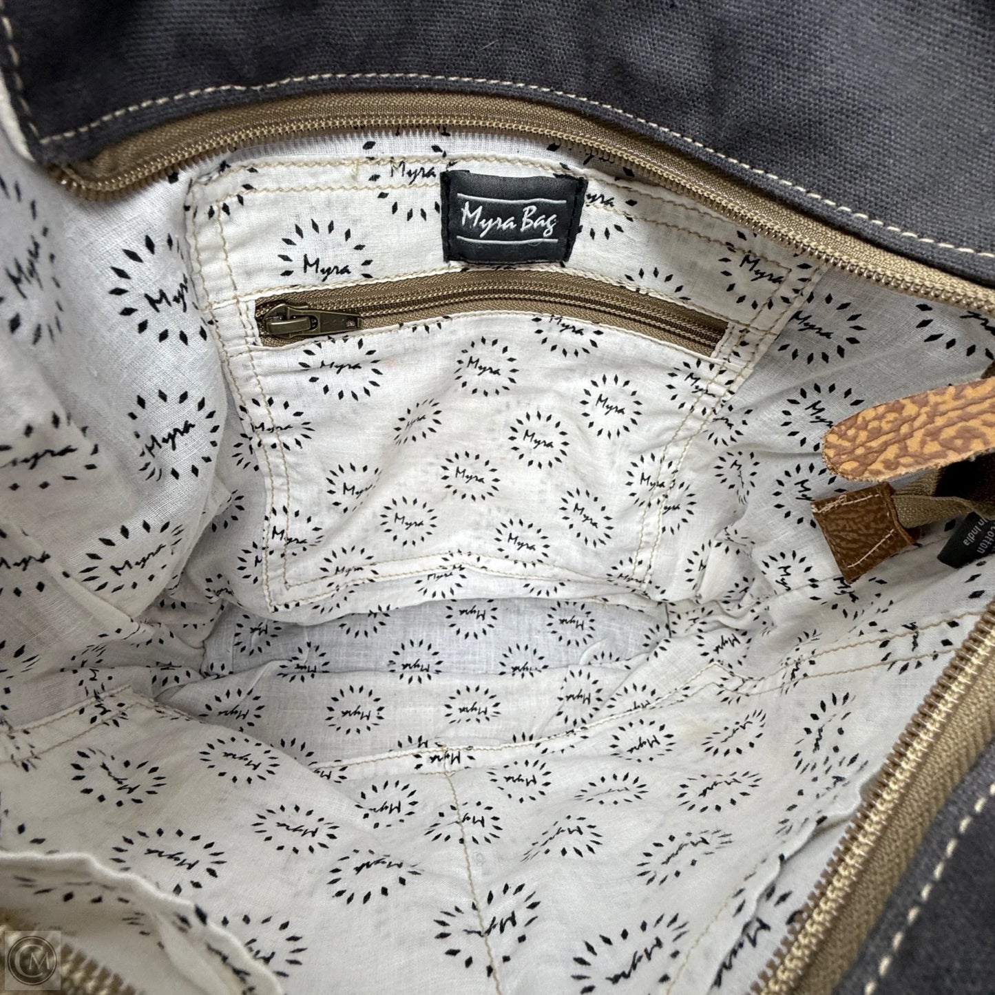 Handbag Leather By Myra, Size: Medium