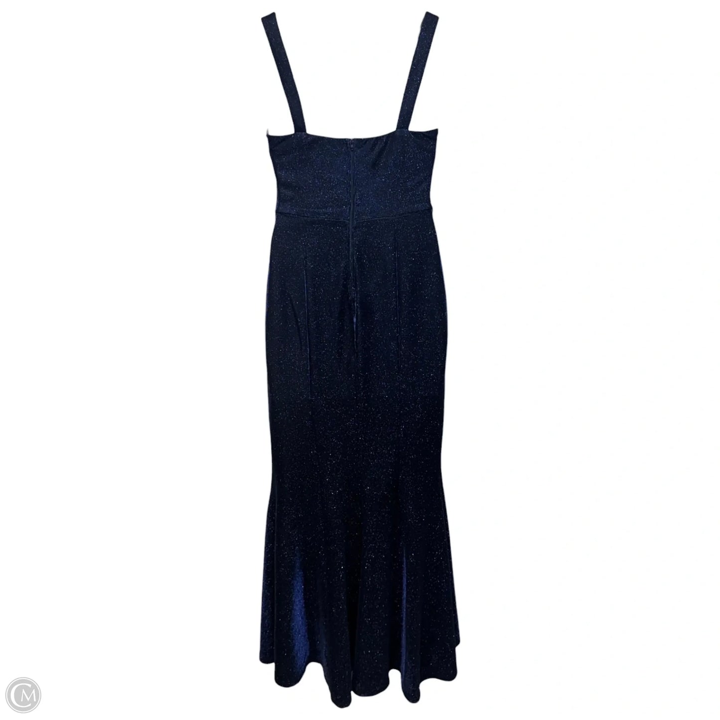 Metallic Cowl Neck Dress Party Long By B Darlin In Blue, Size: 10