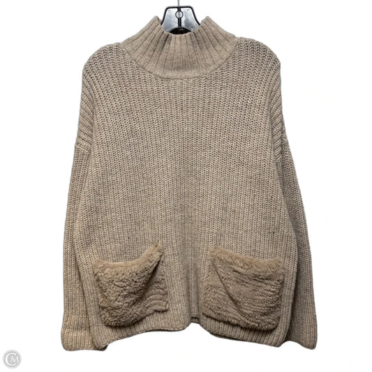 Fuzzy Pocket Sweater By Christian Siriano In Tan, Size: S