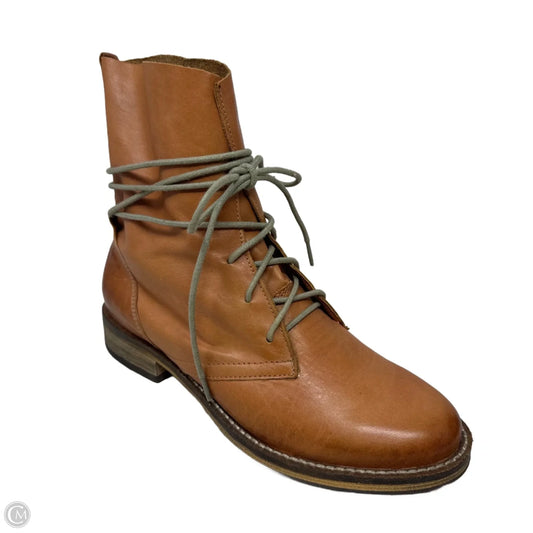 Fabio Wrap Lace Boots Ankle Flats By Chelsea Crew In Tan, Size: 6