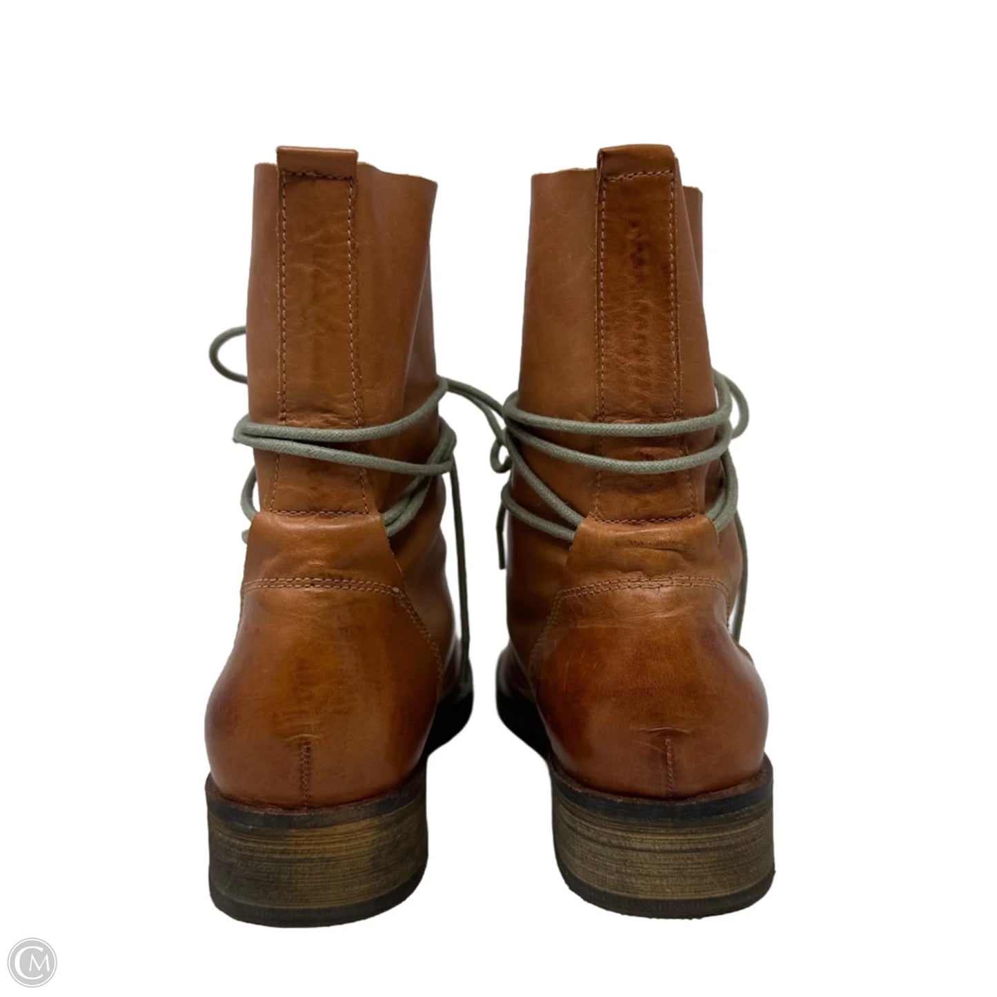 Fabio Wrap Lace Boots Ankle Flats By Chelsea Crew In Tan, Size: 6