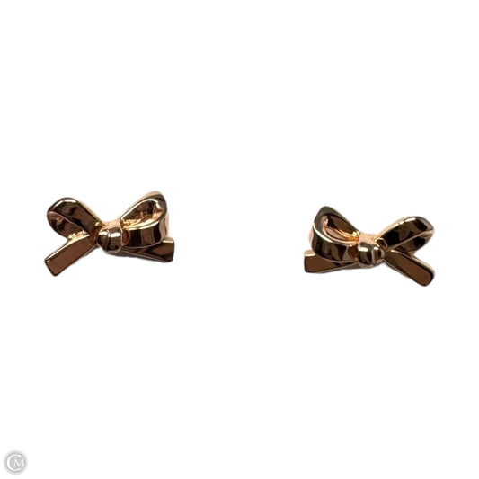 Bronze Tone Bow Stud Earrings Designer By Kate Spade