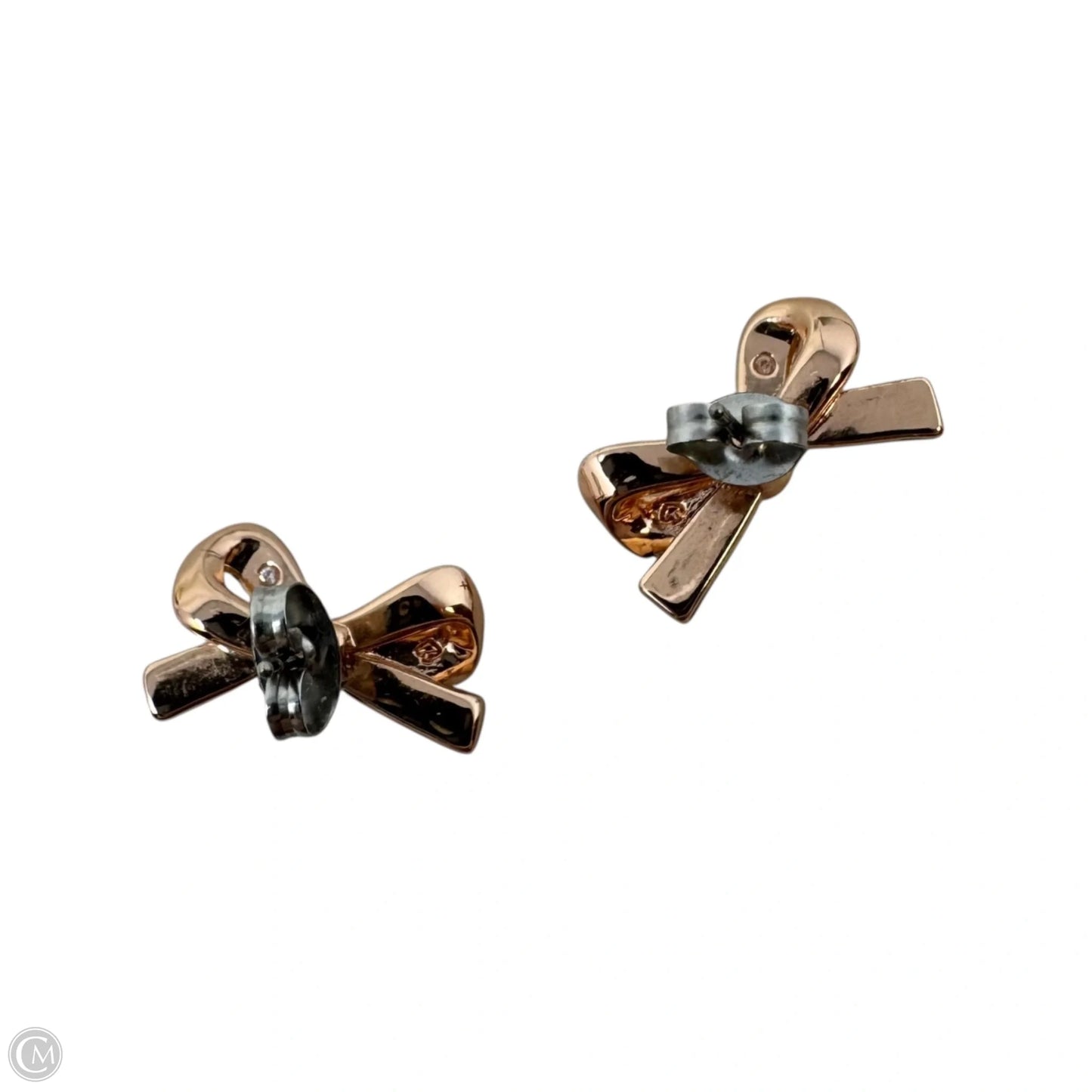 Bronze Tone Bow Stud Earrings Designer By Kate Spade