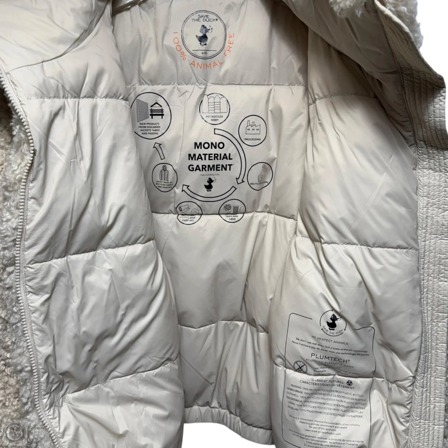 Kennie Jacket Faux Fur & Sherpa By Save The Duck In Cream, Size: XL