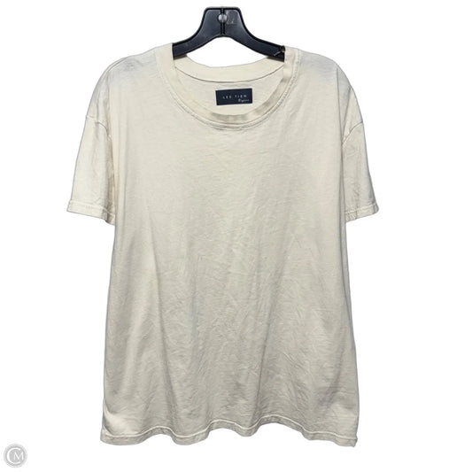 Top Short Sleeve By Les Tien In Cream, Size: M