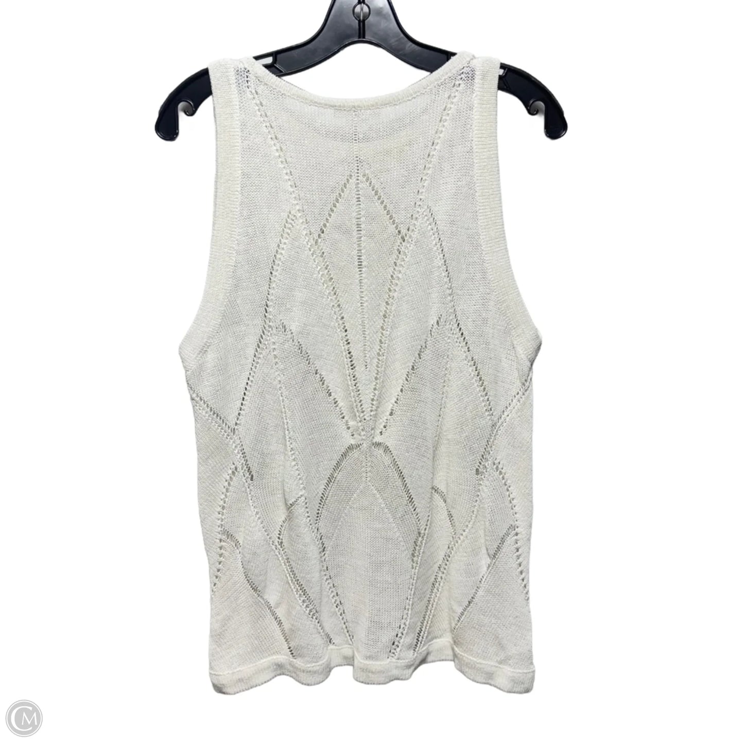 Linen Blend Knit Top Sleeveless By Helmut Lang In Cream, Size: L