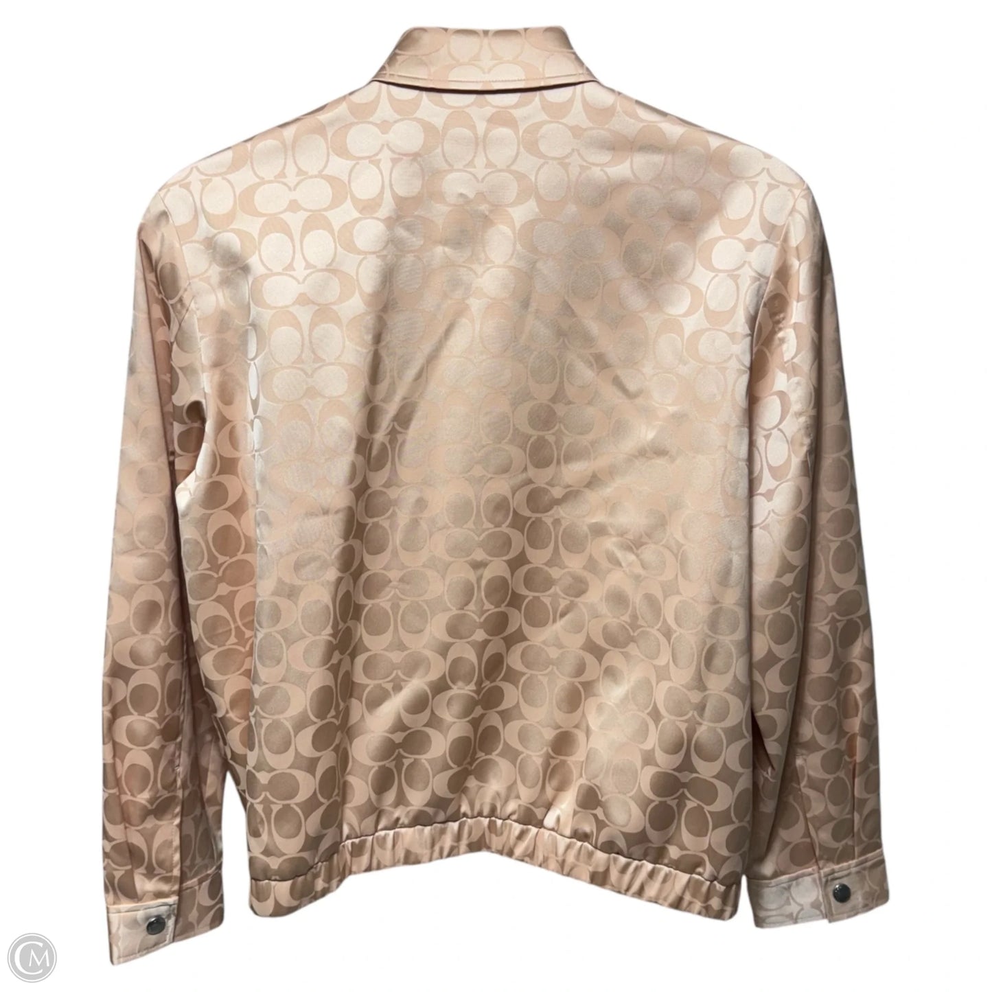 Tonal Signature Souvenir Jacket Designer By Coach In Peach, Size: L