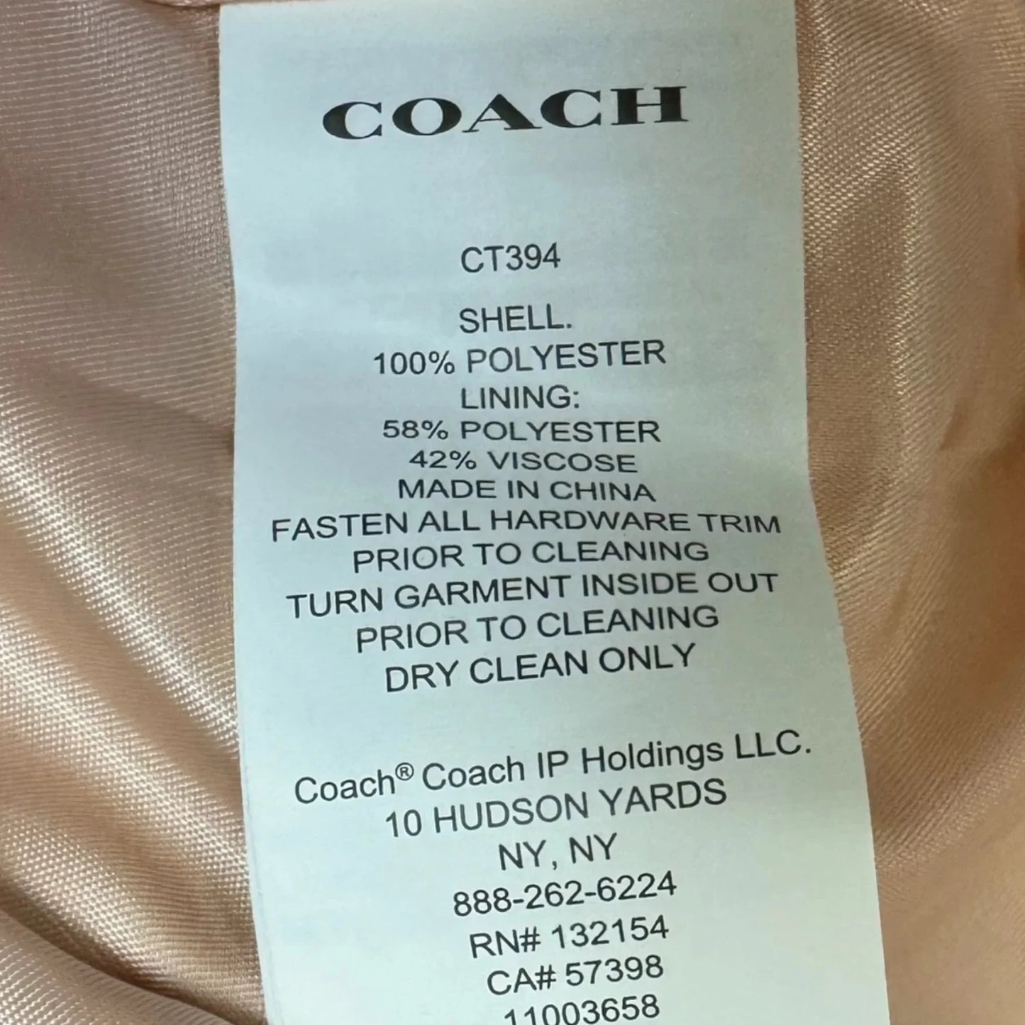 Tonal Signature Souvenir Jacket Designer By Coach In Peach, Size: L