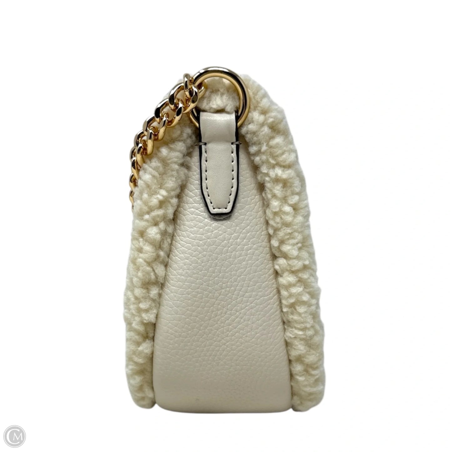 Carmela Shearling & Pebbled Leather Convertible Pouchette Crossbody Bag By Michael By Michael Kors, Size: Medium