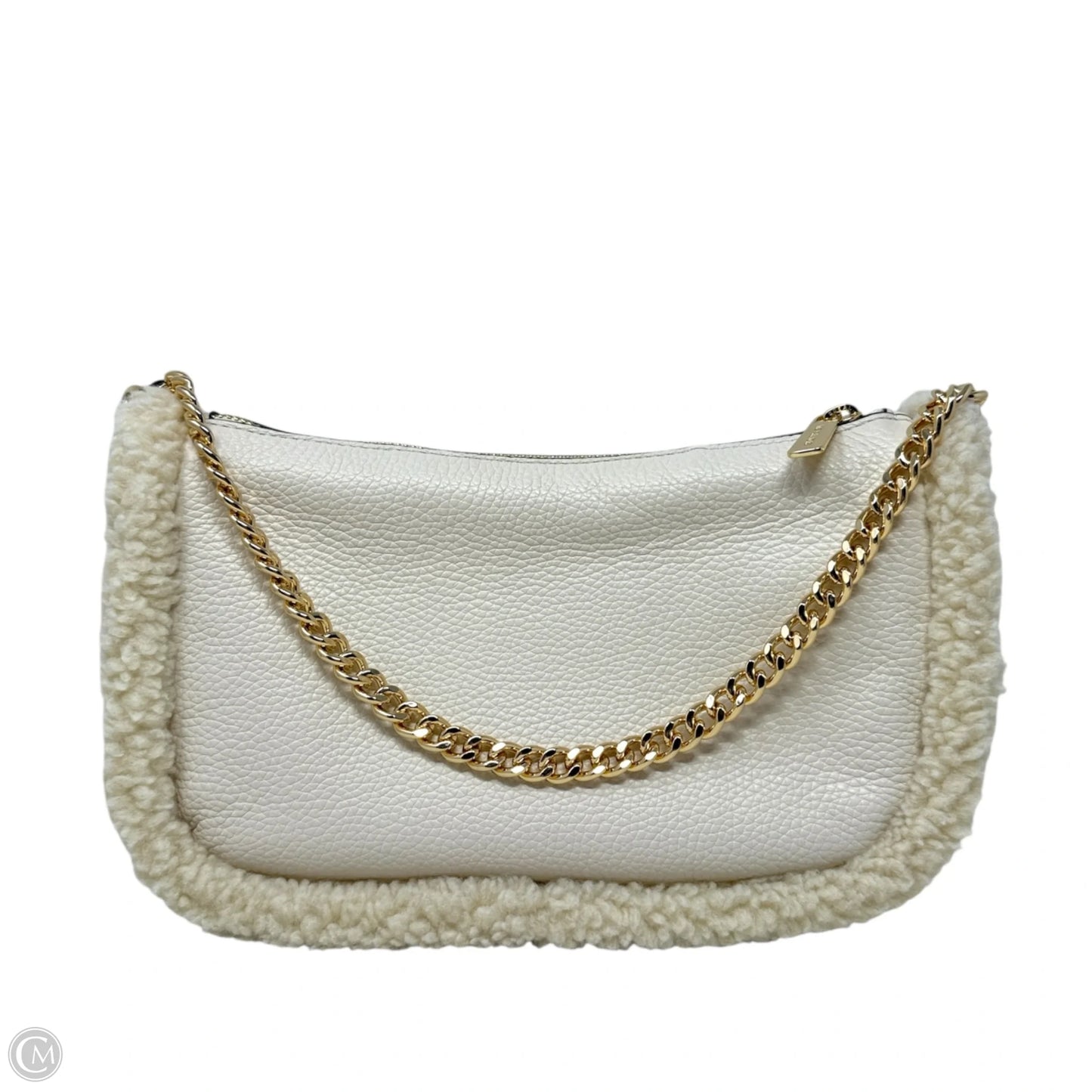 Carmela Shearling & Pebbled Leather Convertible Pouchette Crossbody Bag By Michael By Michael Kors, Size: Medium