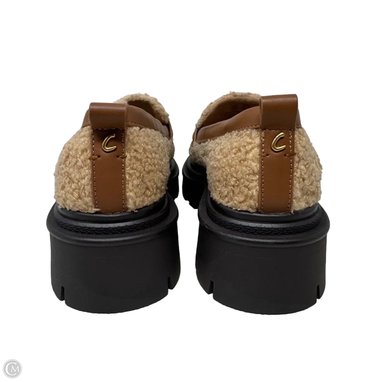 Pierre Cozy Faux Shearling Lug-Sole Loafers By Clarks In Dark Blonde/Spiced Cognac , Size: 6.5