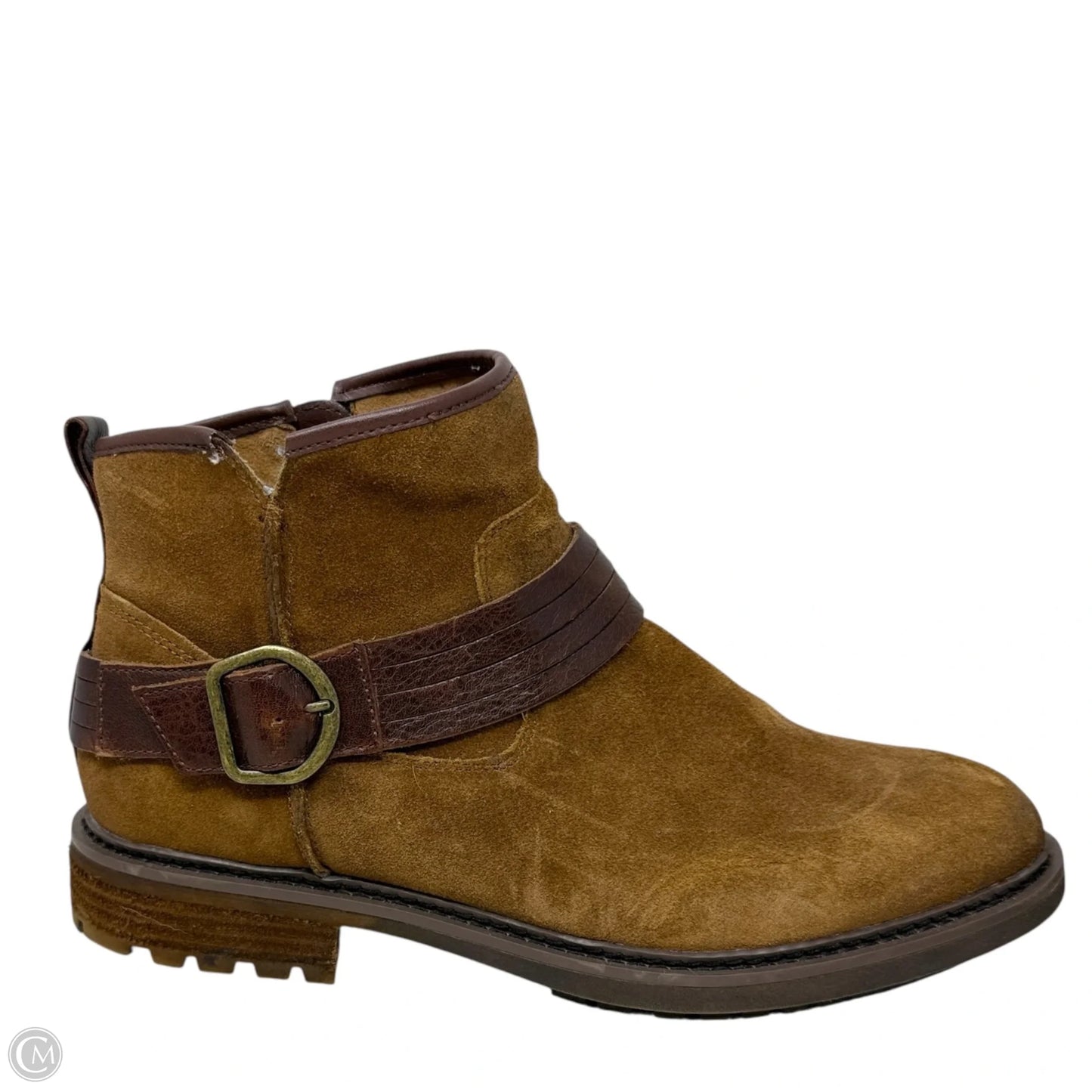 Lavina Belted Buckle Ankle Booties By Sofft In Brown, Size: 11