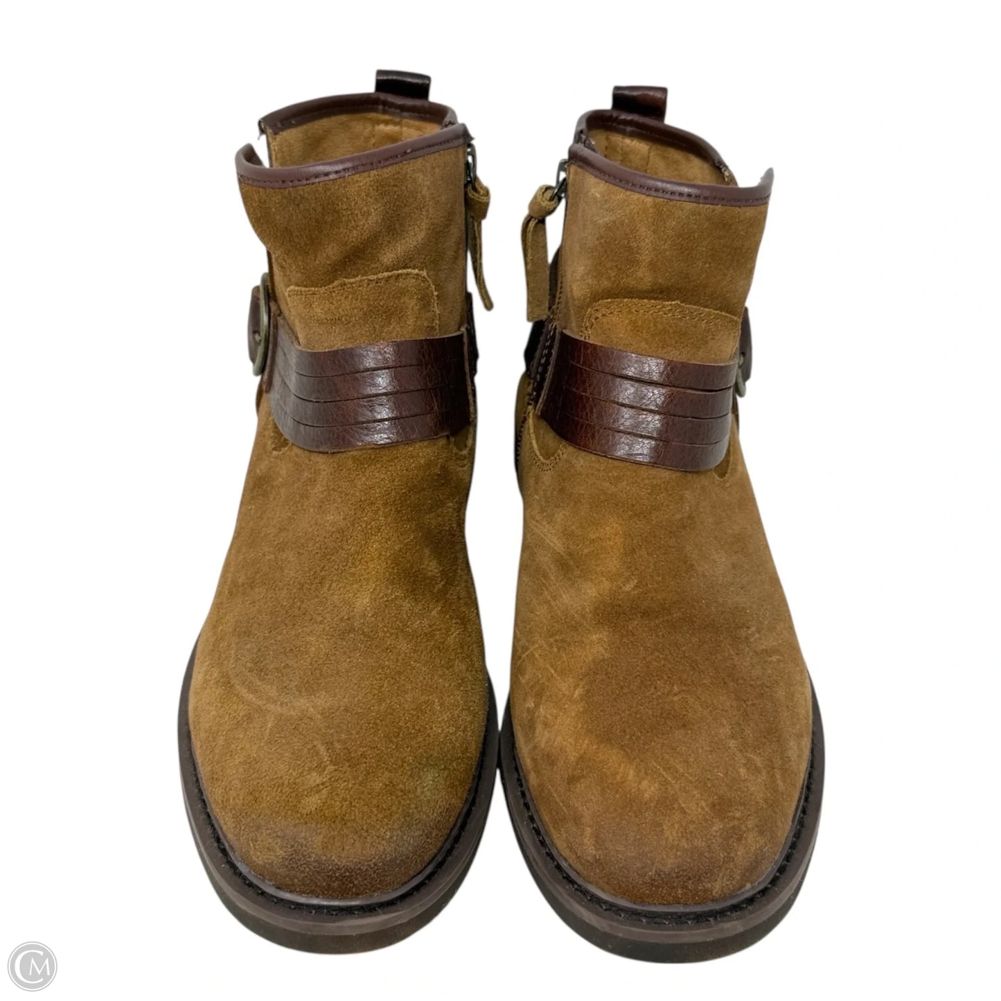 Lavina Belted Buckle Ankle Booties By Sofft In Brown, Size: 11