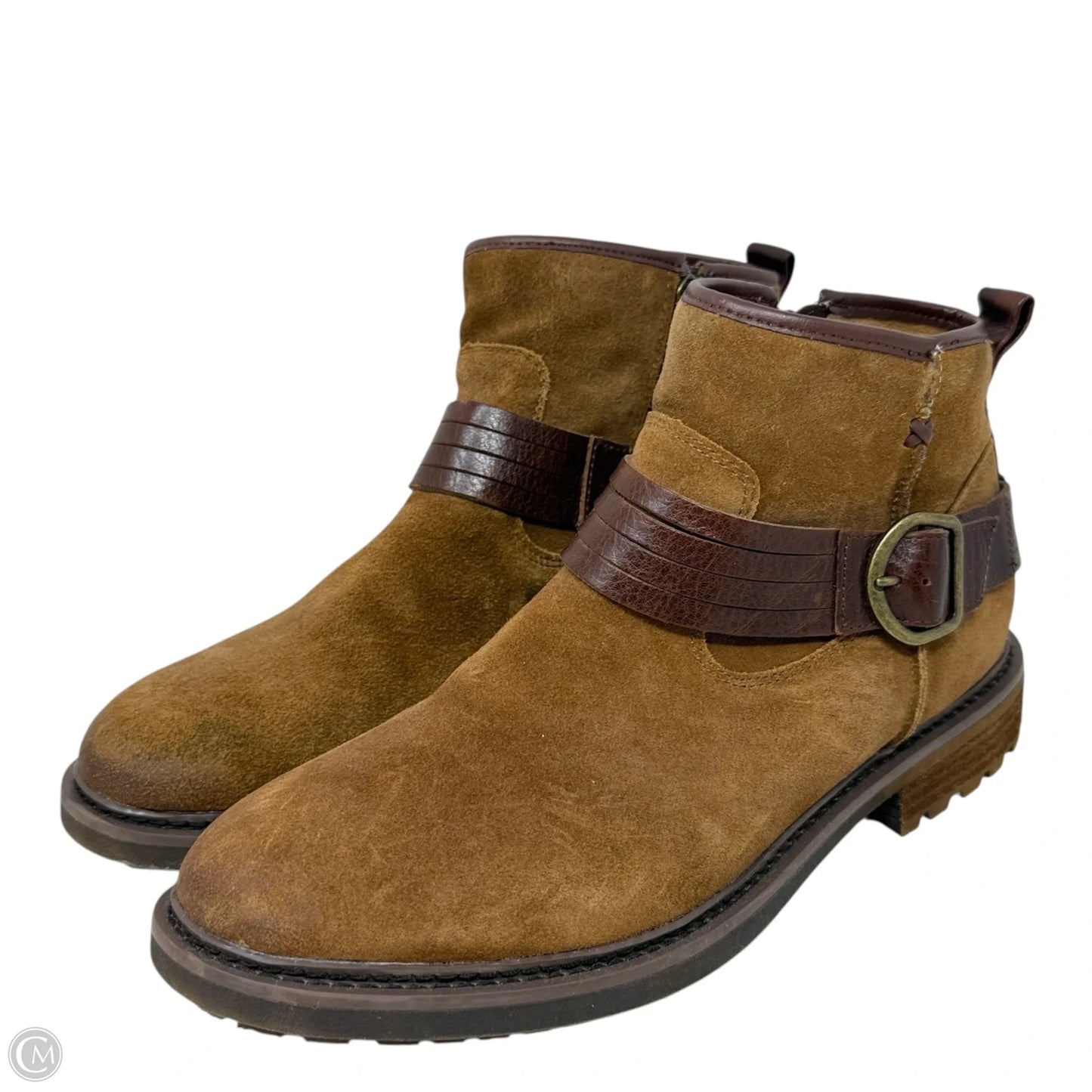 Lavina Belted Buckle Ankle Booties By Sofft In Brown, Size: 11