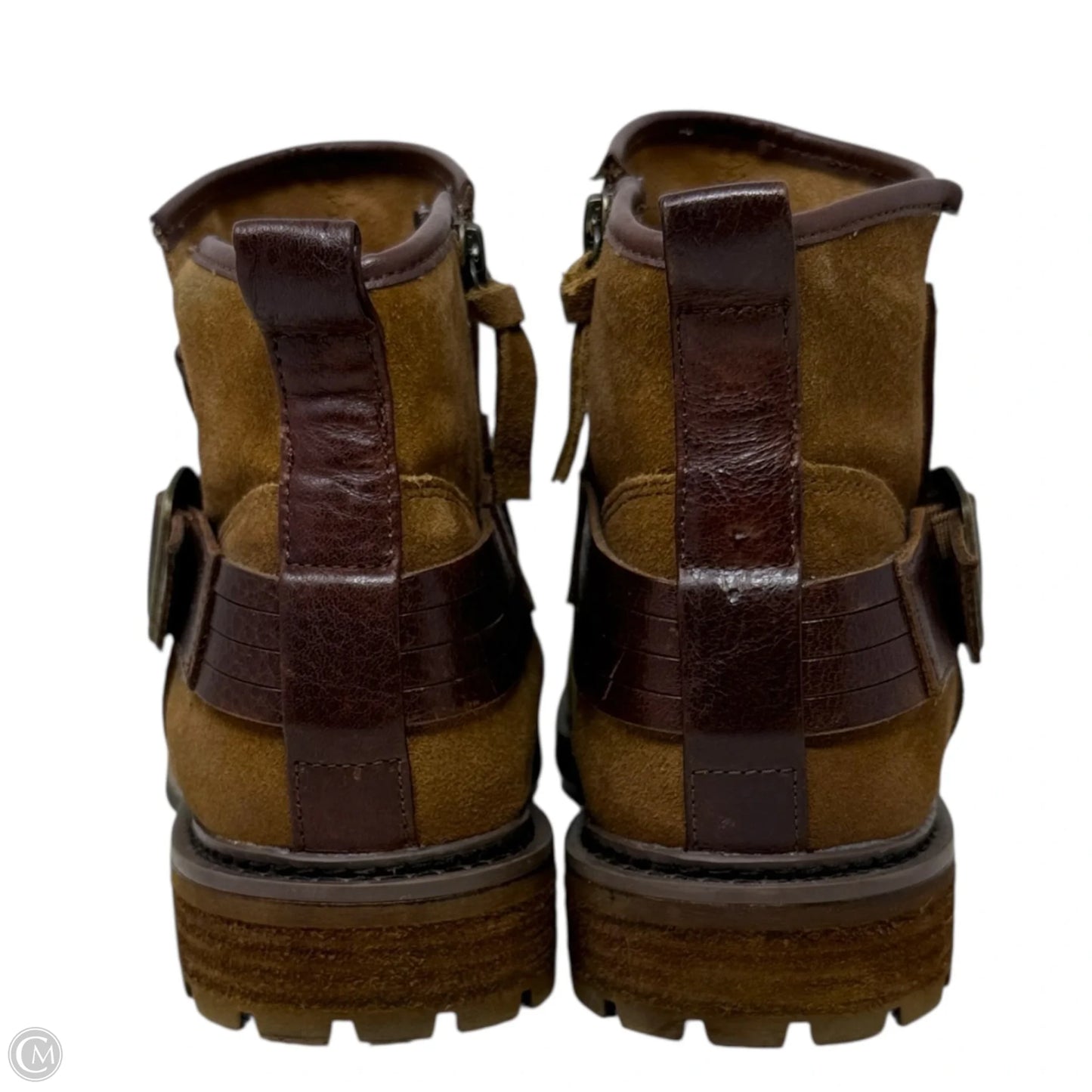 Lavina Belted Buckle Ankle Booties By Sofft In Brown, Size: 11