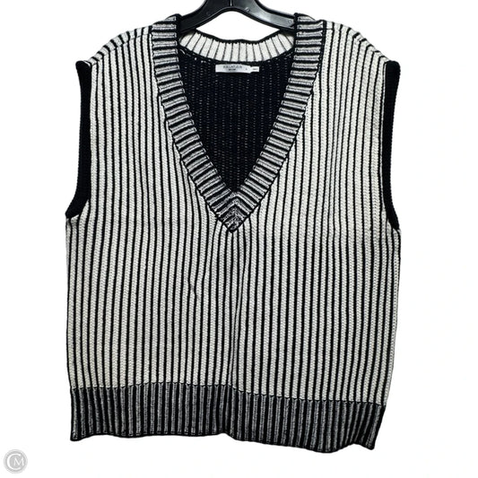 Vest Sweater By M.M. La Fleur  In Striped Pattern, Size: L