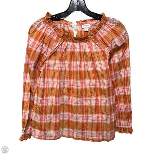 Top Long Sleeve By J. Crew In Plaid Pattern, Size: Xs