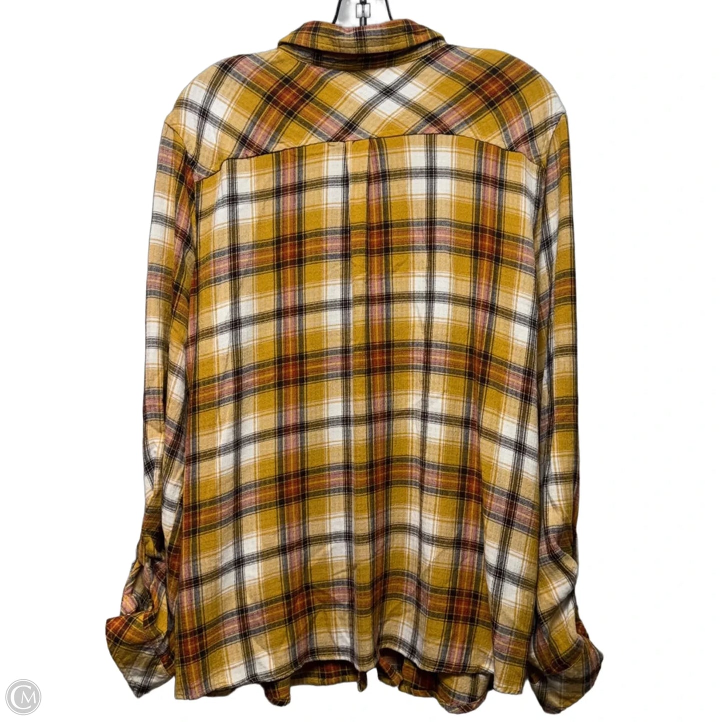 Top Long Sleeve By Cato In Plaid Pattern, Size: Xl
