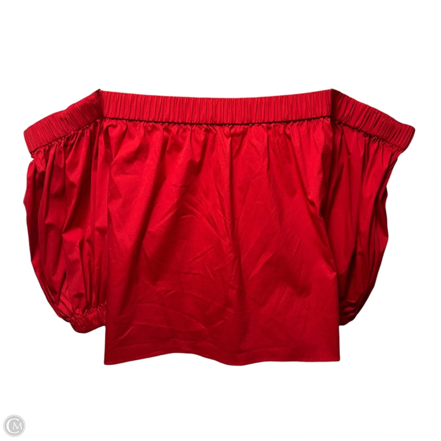 Cotton Poplin Off Shoulder Top 3/4 Sleeve Designer By Milly In Red, Size: M