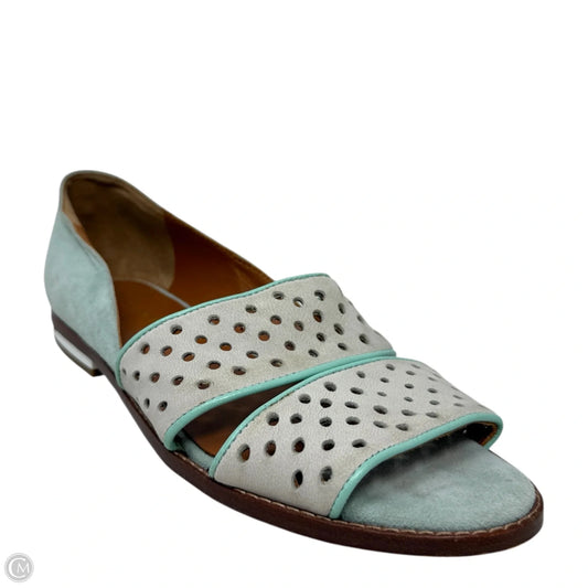 Sadie Perforated Suede Flats Designer By Rebecca Minkoff In Aqua, Size: 7.5