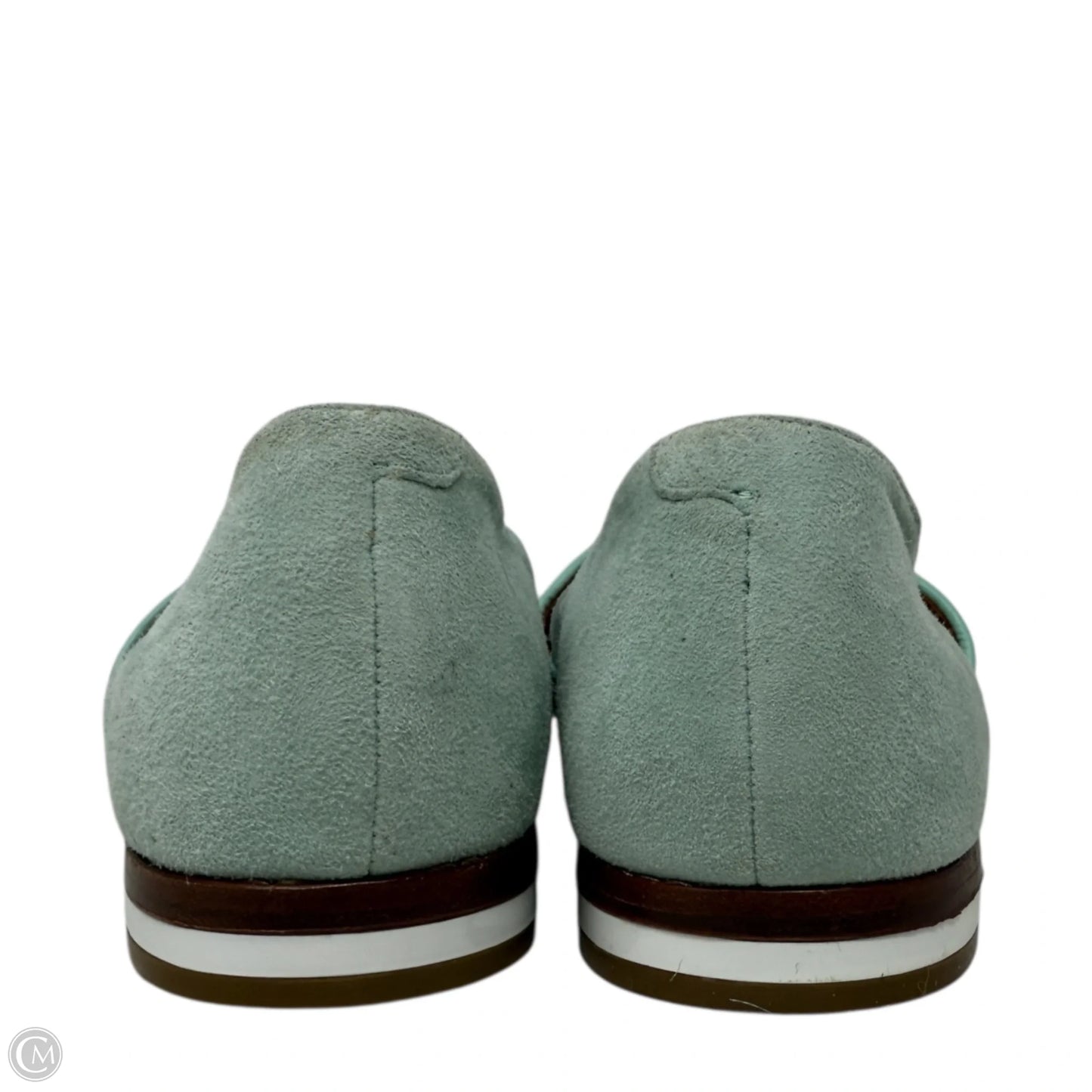 Sadie Perforated Suede Flats Designer By Rebecca Minkoff In Aqua, Size: 7.5