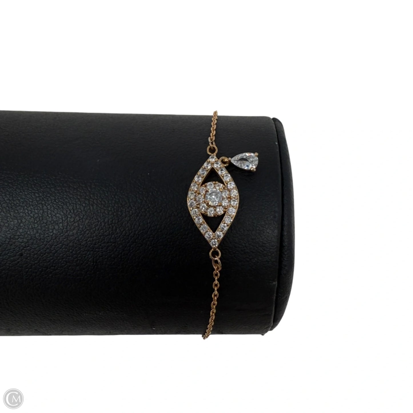 Rose Gold Tone & Crystal Evil Eye Bolo Bracelet