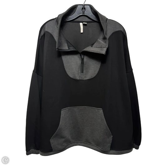 Athletic Jacket By Lifestyle In Black & Grey, Size: 22