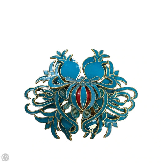 Lotus Enamel Cloisonné Brooch
