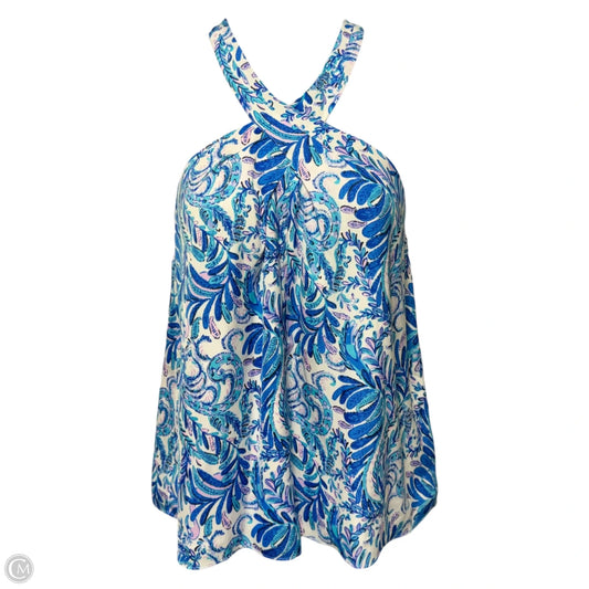 Rori Halter Top Designer By Lilly Pulitzer In Baha Blue Bird Is The Word, Size: XS