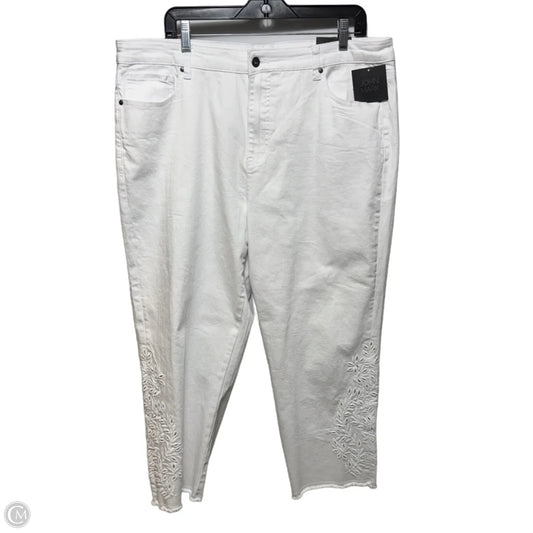 Island Dreaming Crop Jeans Straight By John Mark In White, Size: 18