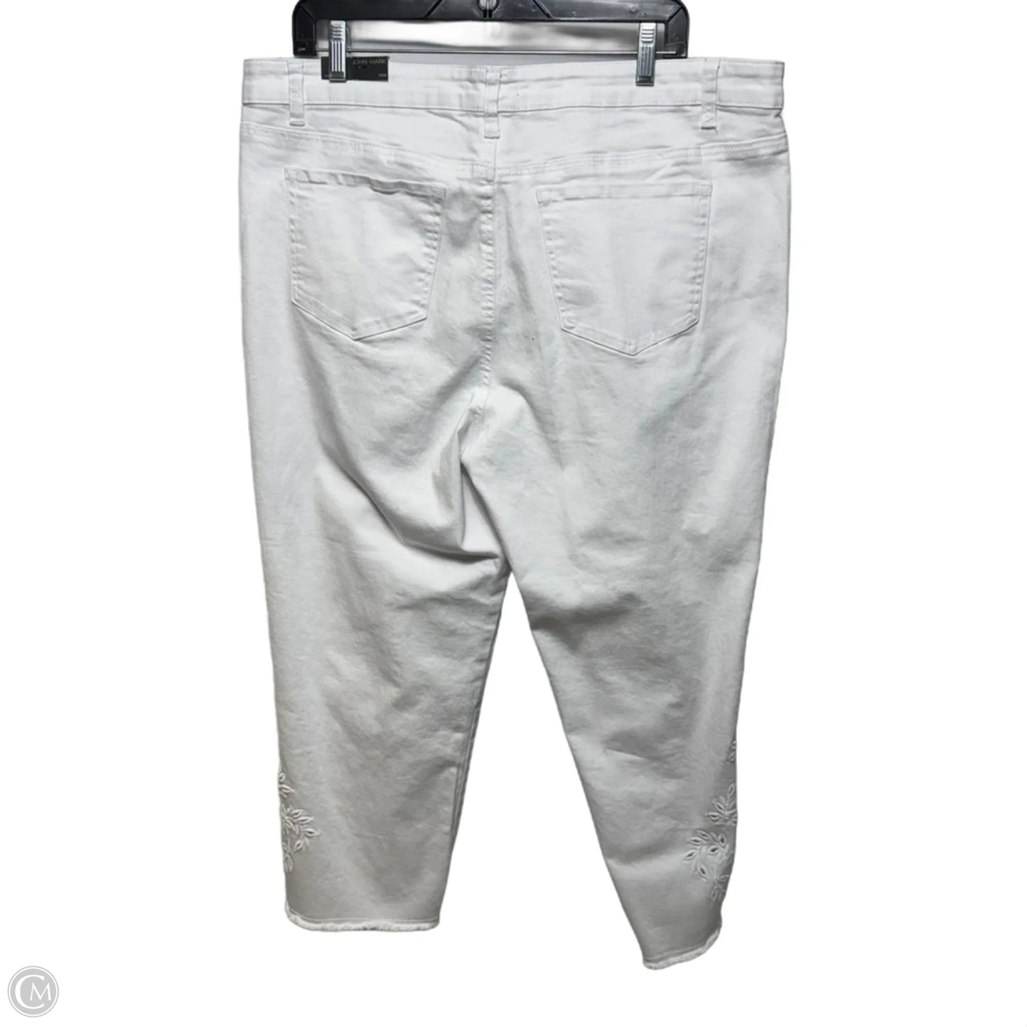Island Dreaming Crop Jeans Straight By John Mark In White, Size: 18
