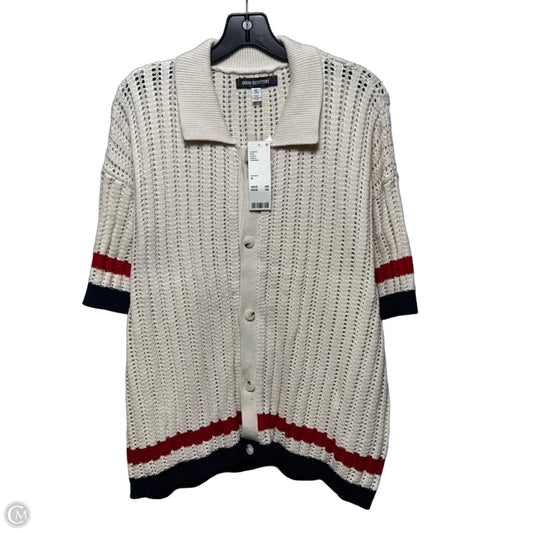 MEN’S Open Knit Sweater Short Sleeve By Urban Outfitters In Cream, Size: Xl MEN’S