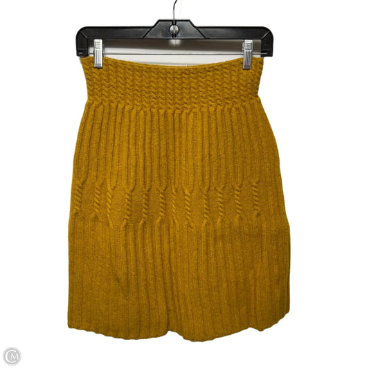 Knit Skirt Midi By Far Away In Yellow, Size: Xs