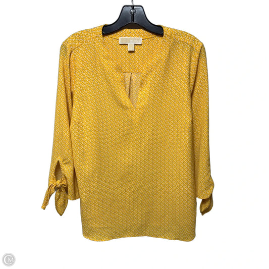Top 3/4 Sleeve By Michael By Michael Kors In Yellow, Size: L